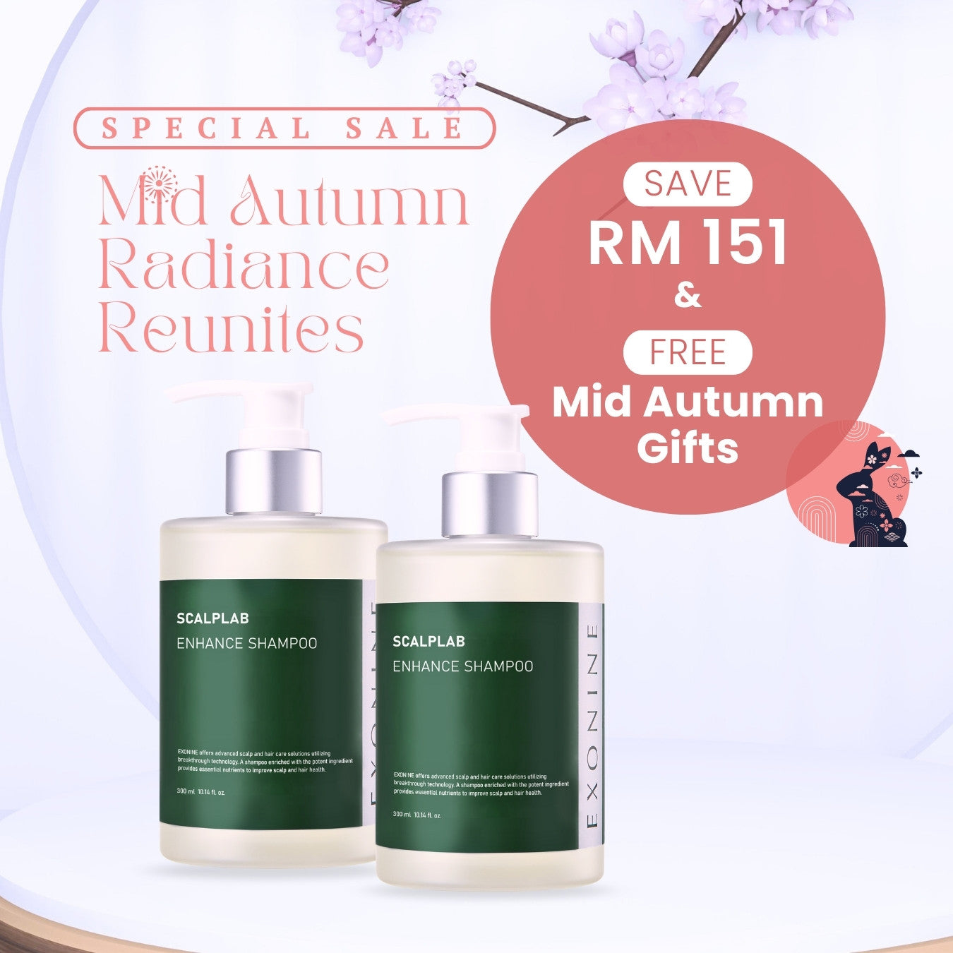 Ruby-Cell Mid Autumn Sale | EXONINE Scalplab Shampoo x2