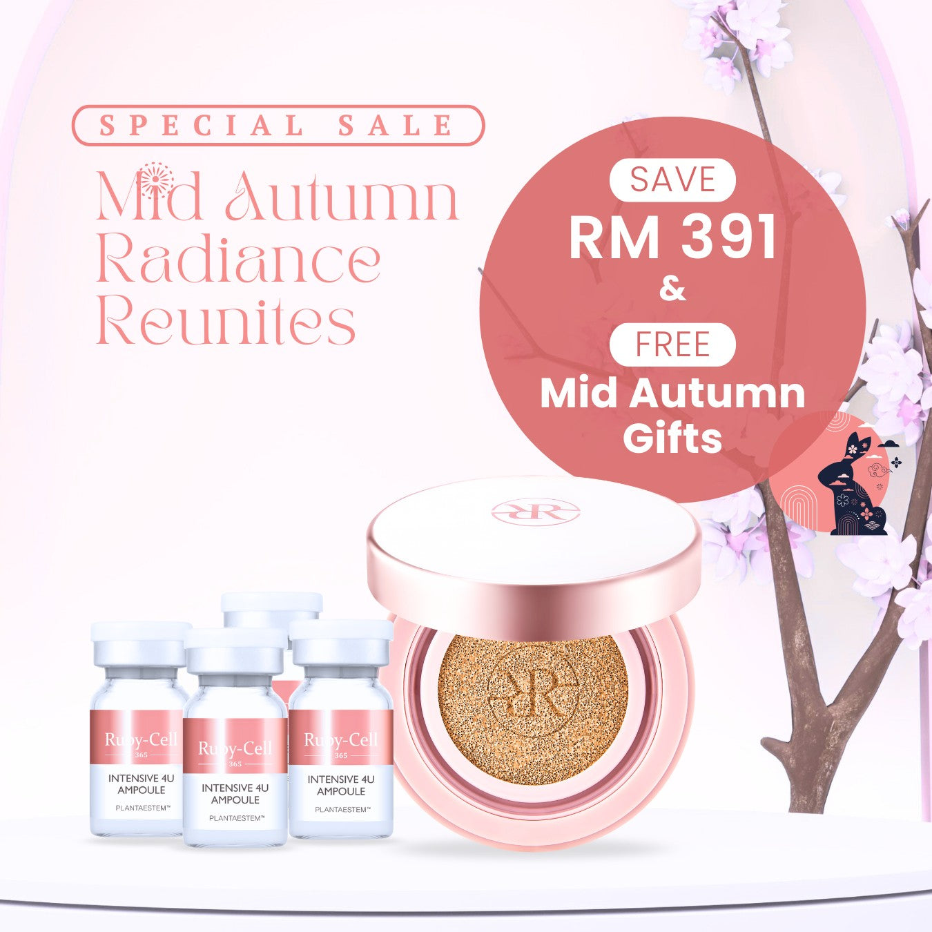 Ruby-Cell Mid Autumn Sale | Intensive 4U Ampoule + Glow Ampoule Cushion