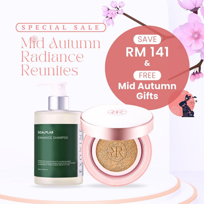 Ruby-Cell Mid Autumn Sale | Intensive 4U Glow Ampoule Cushion + Exonine Scalplab