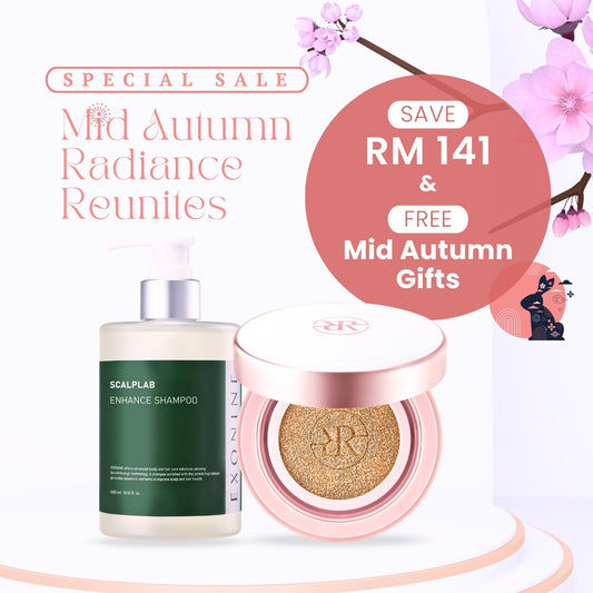Ruby-Cell Mid Autumn Sale | Intensive 4U Glow Ampoule Cushion + Exonine Scalplab