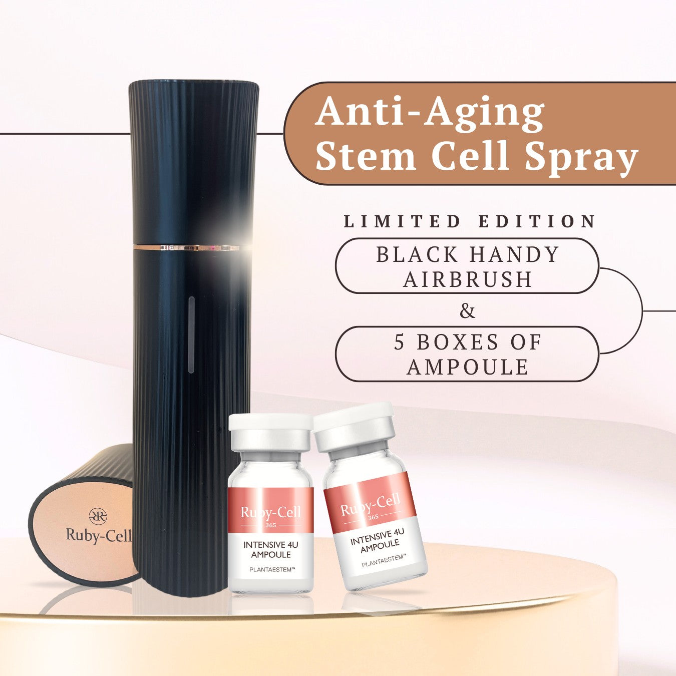 Ruby-Cell LIMITED EDITION Package | Anti-Aging Stem Cell Spray with Black Handy Airbrush