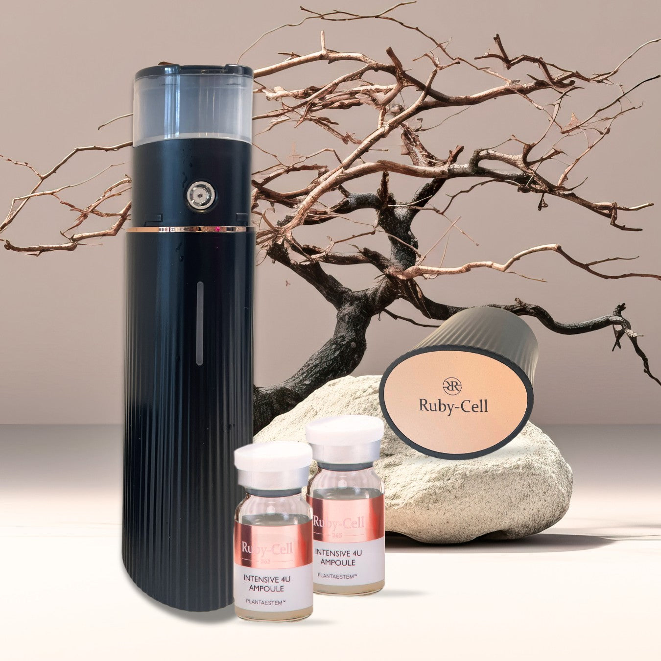 Ruby-Cell LIMITED EDITION Package | Anti-Aging Stem Cell Spray with Black Handy Airbrush