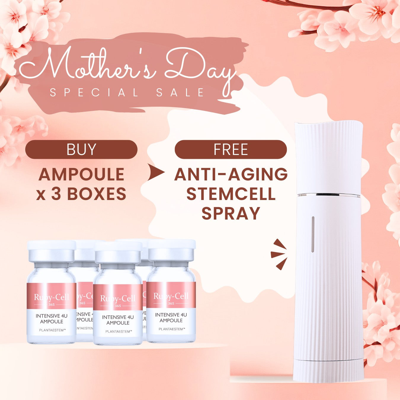 Ruby-Cell Mother's Day Special | 3 Boxes of Ampoule + FREE Handy Airbrush