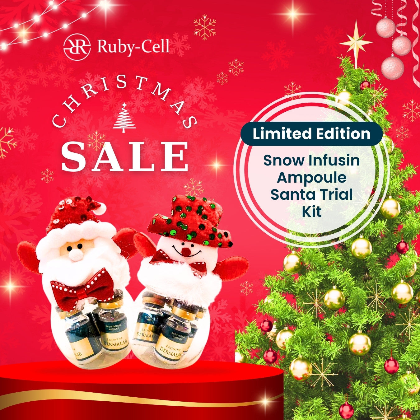EXONINE Limited Edition Santa Trial Kit | DERMALAB Snow Infusin Ampoule (4 Bottles)