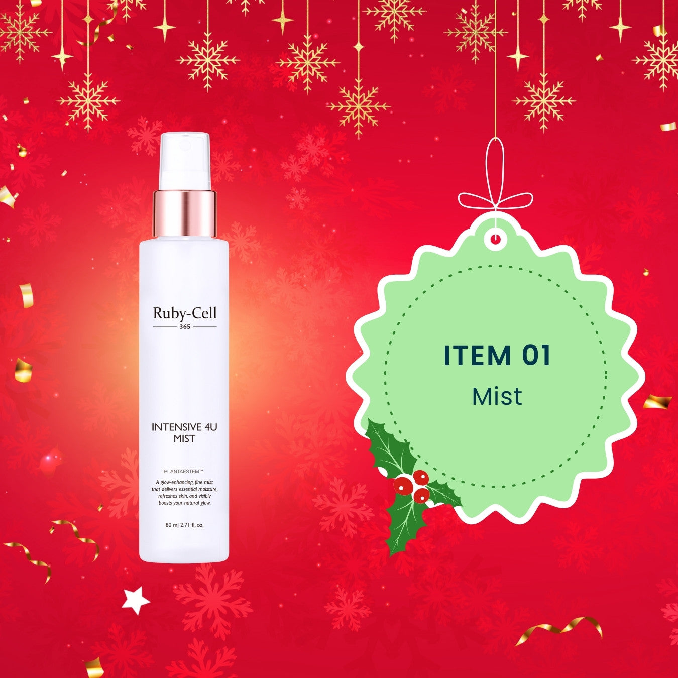 Ruby-Cell Xmas Special | Intensive 4U Mist + Glow Ampoule Cushion